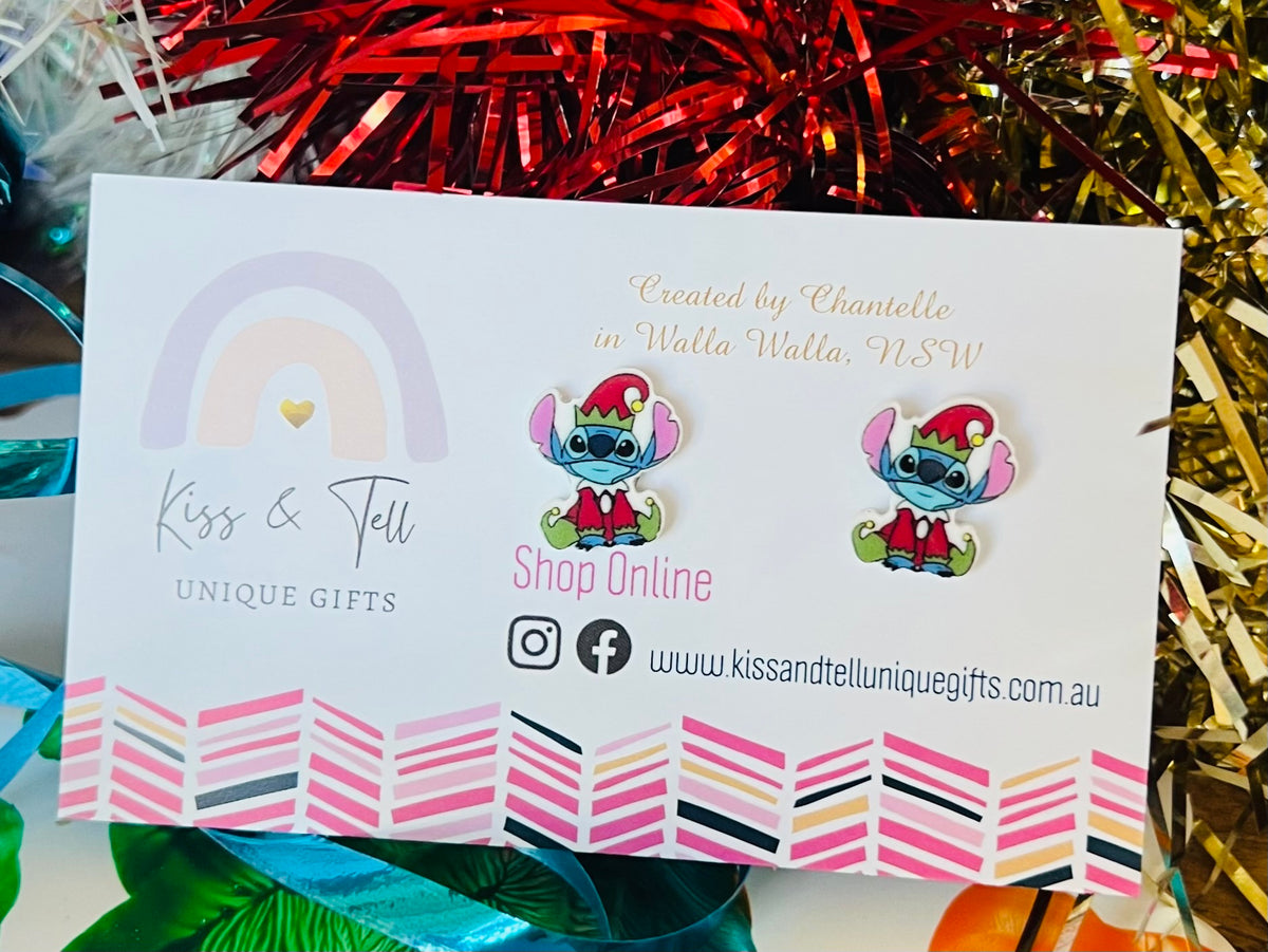 Christmas Stitch Elf Stud Earrings