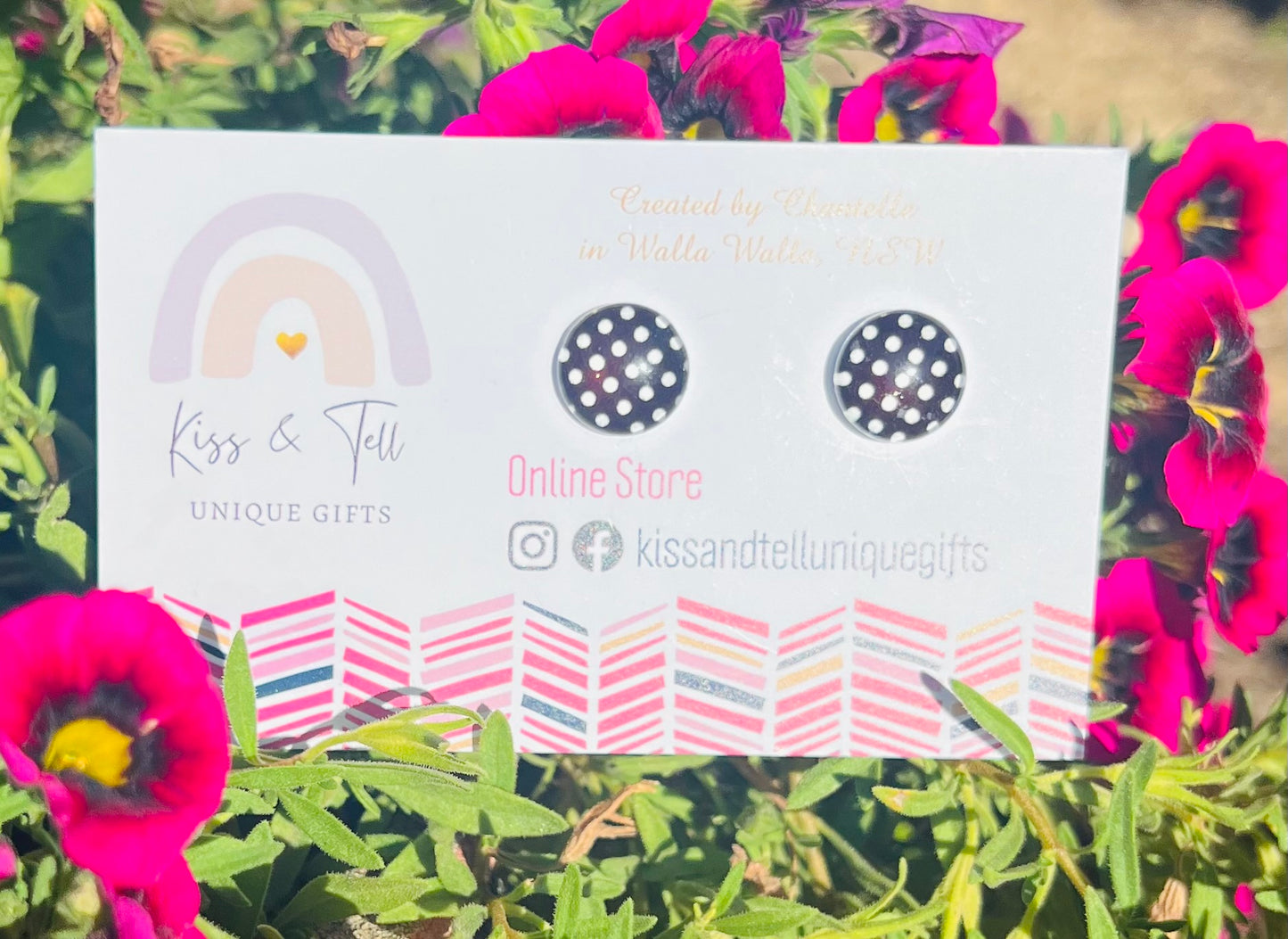 Black & White Dot Stud Earrings