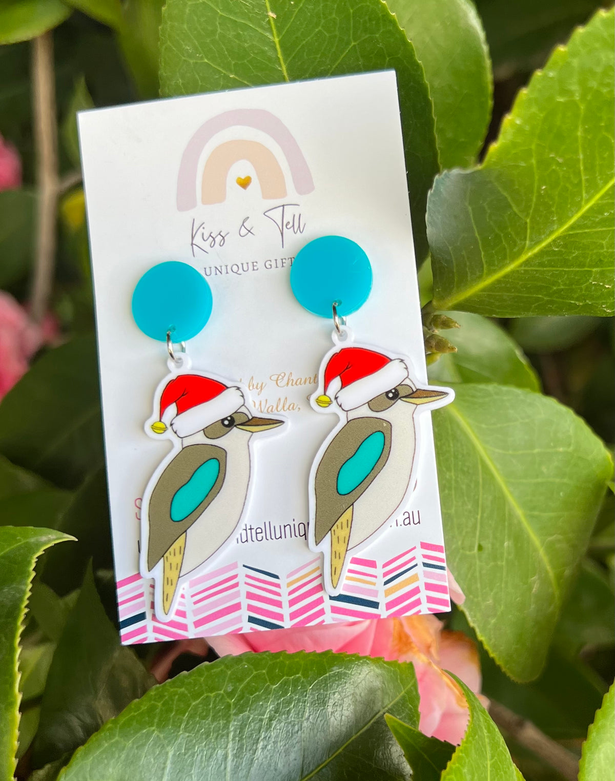 Christmas Kookaburra Bird Dangle Earrings