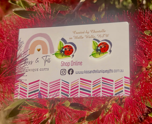 Lady Bug Stud Earrings