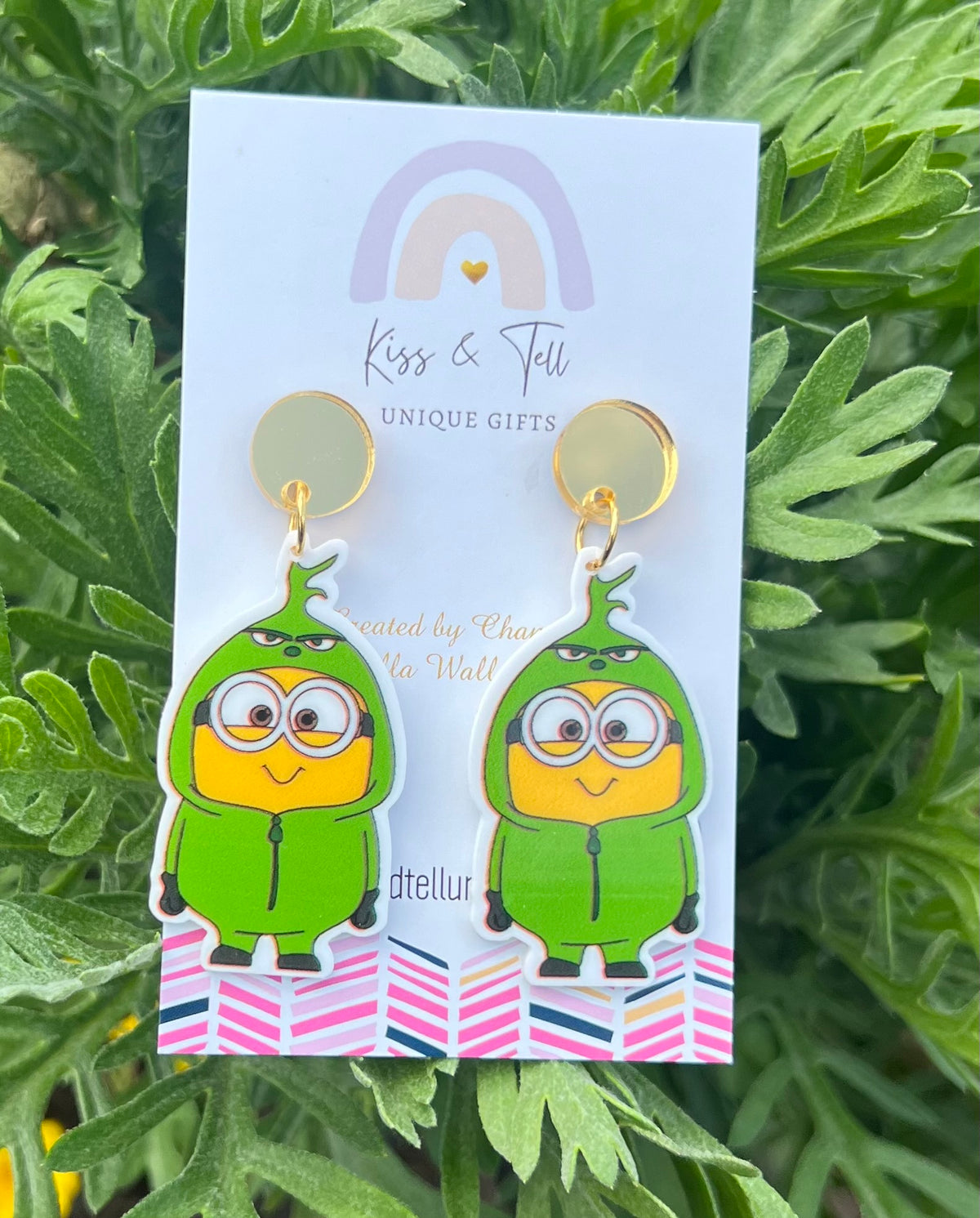Christmas Minion Grinch Dangle Earrings
