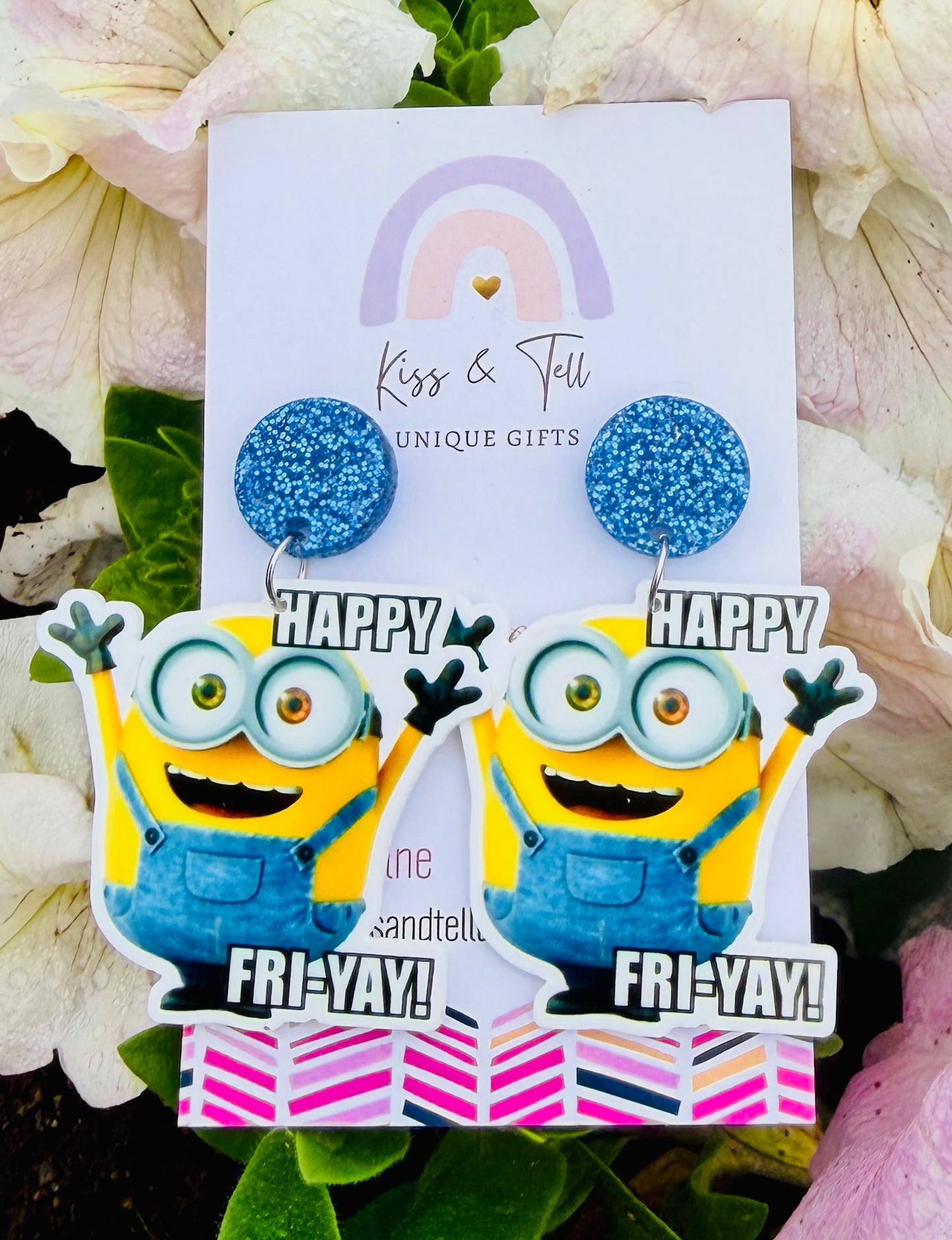 'Happy Friday' Minion Dangle Earrings