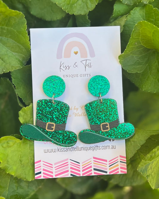 St Patrick’s Day Hat Dangle Earrings