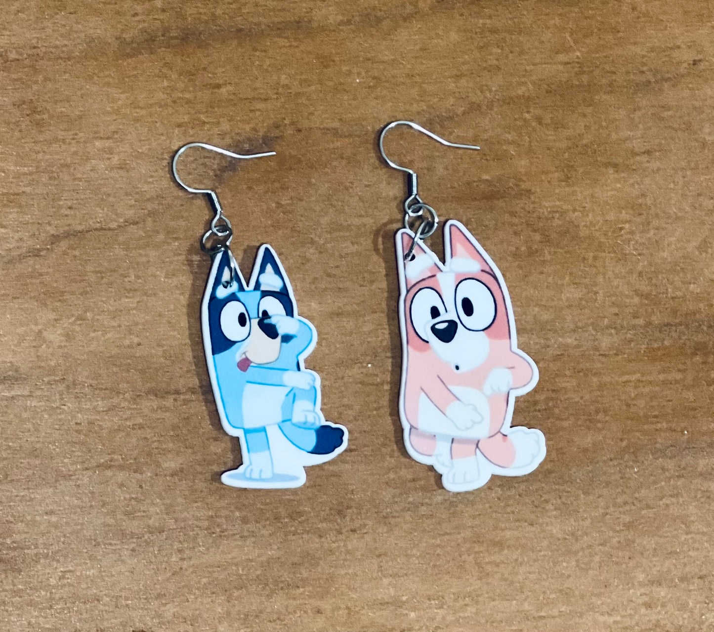 Mismatched Bluey & Bingo Dangle Earrings