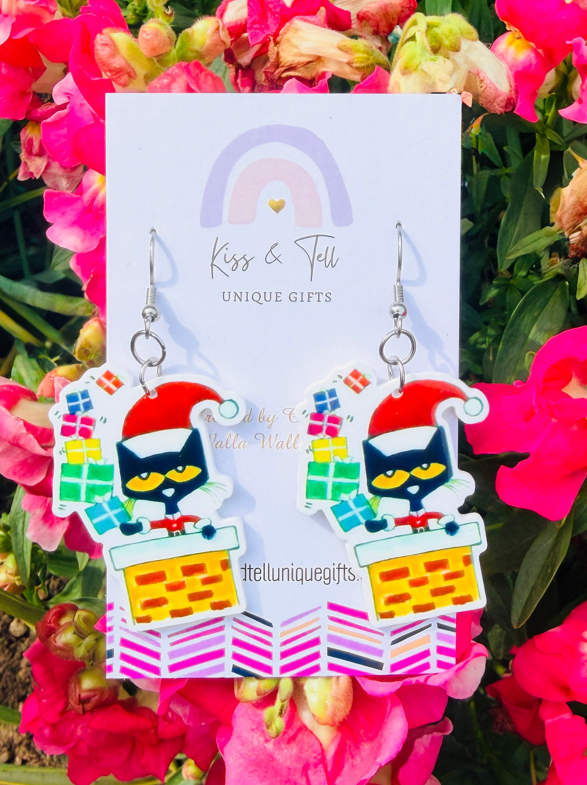 Pete The Cat Book Christmas Dangle Earrings