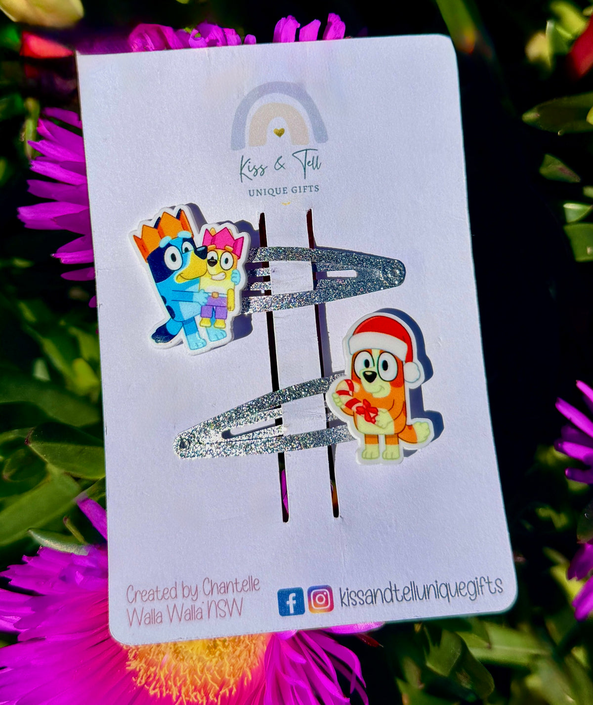 Christmas Bluey & Bingo Hair Clip Set