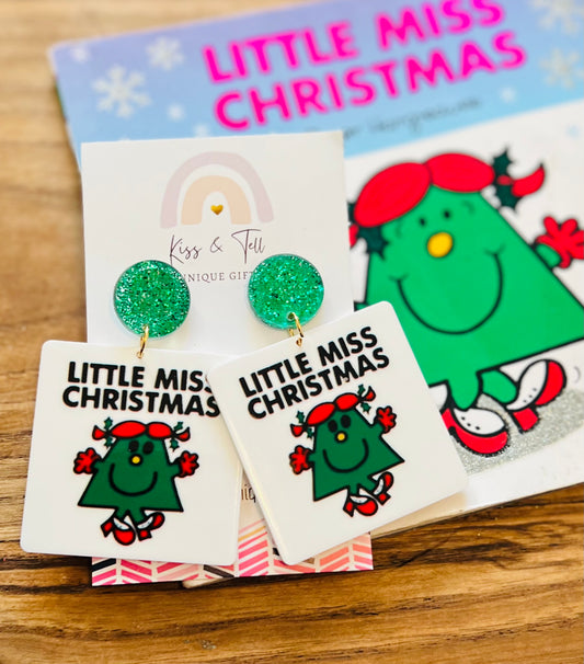 Little Miss Christmas Dangle Earrings