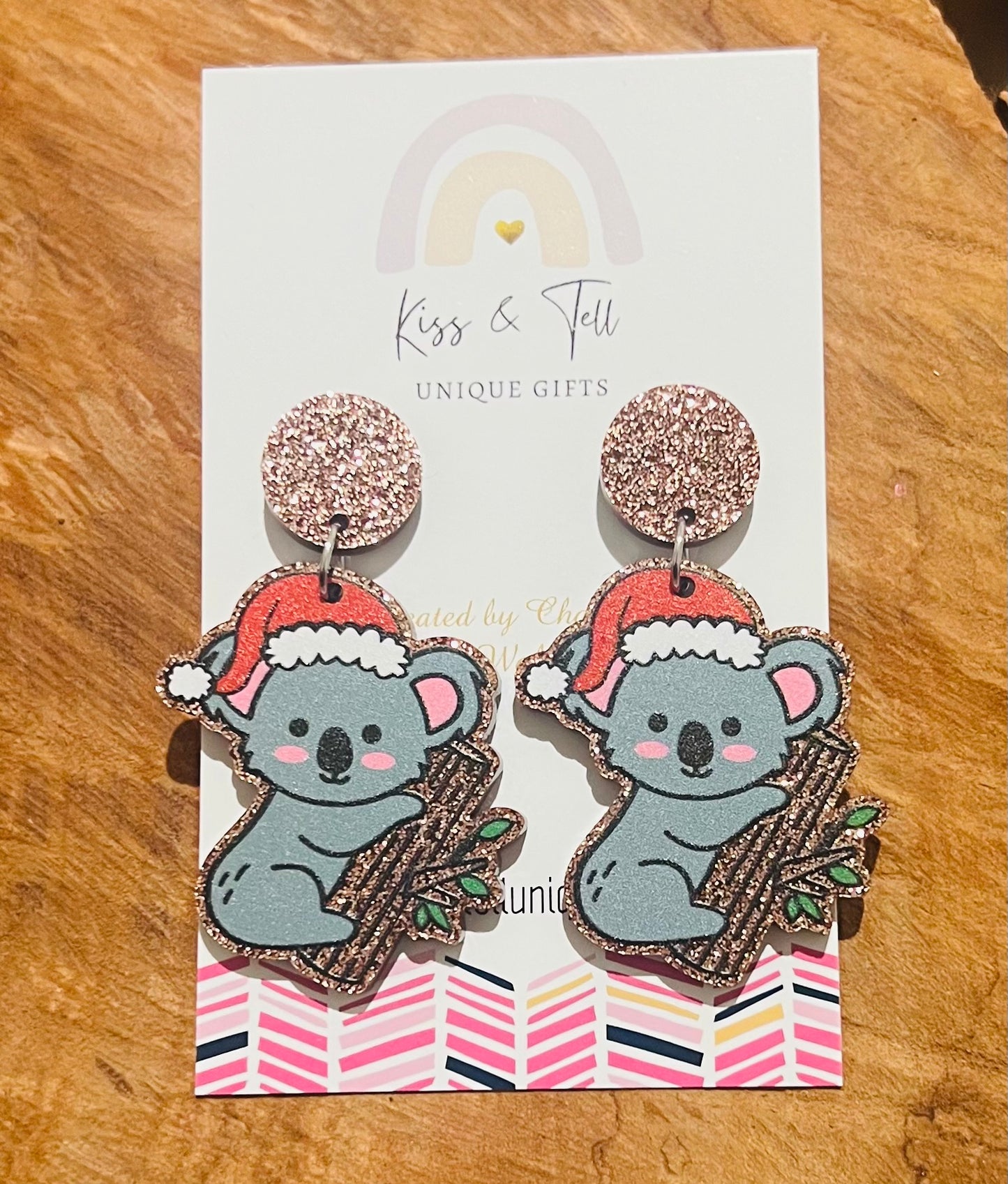 Christmas Koala Acrylic Dangle Earrings