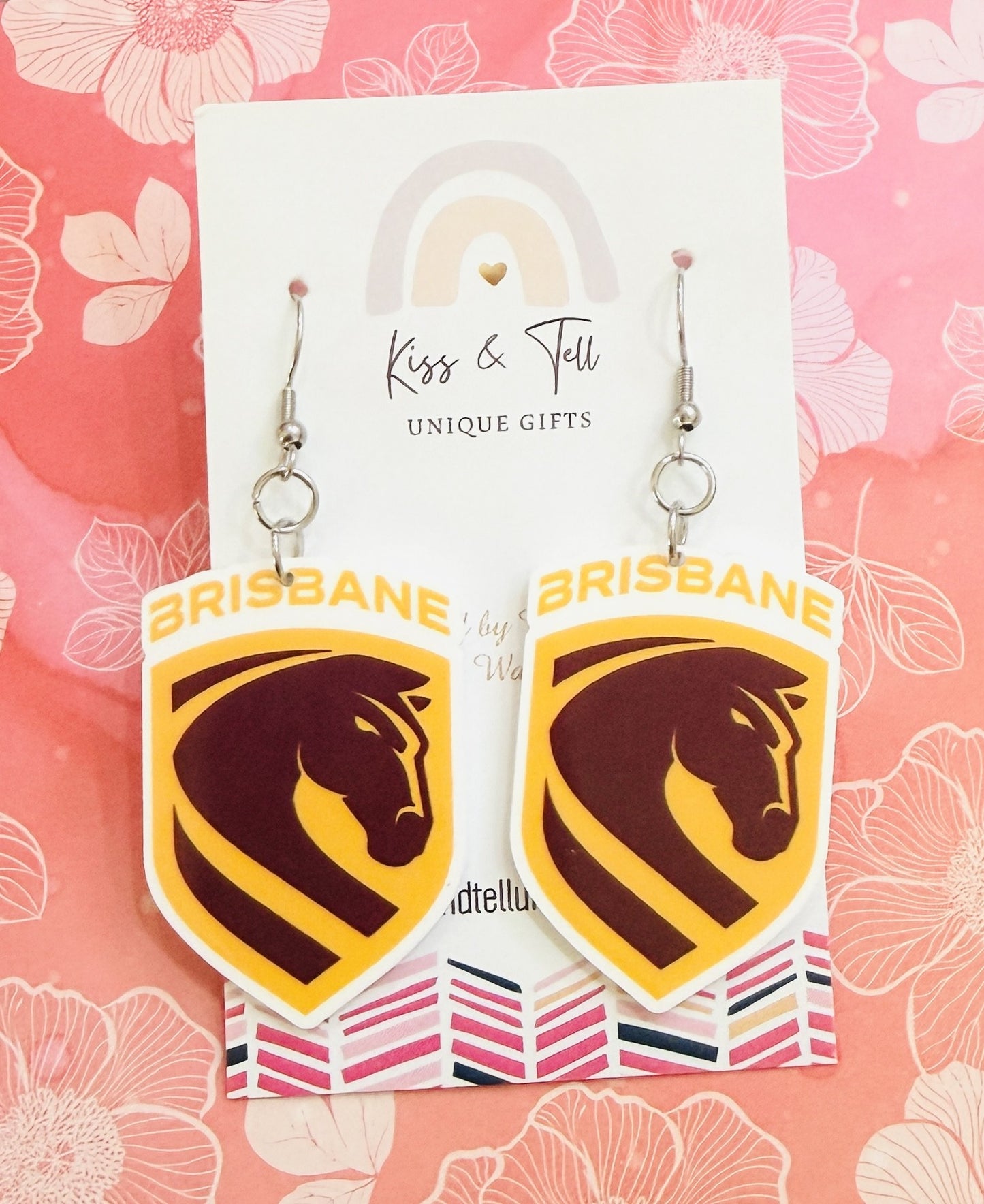 NRL Brisbane Broncos Team Dangle Earrings