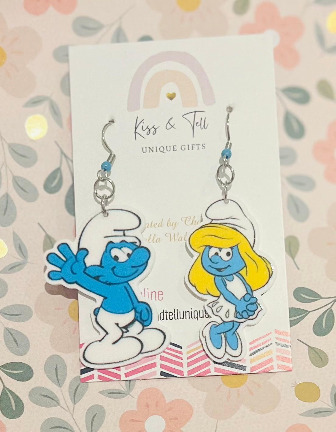 Smurf Couple Dangle Earrings