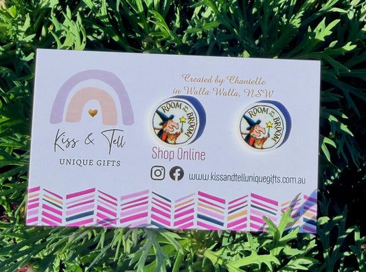 'Room on the Broom' Book Stud Earrings