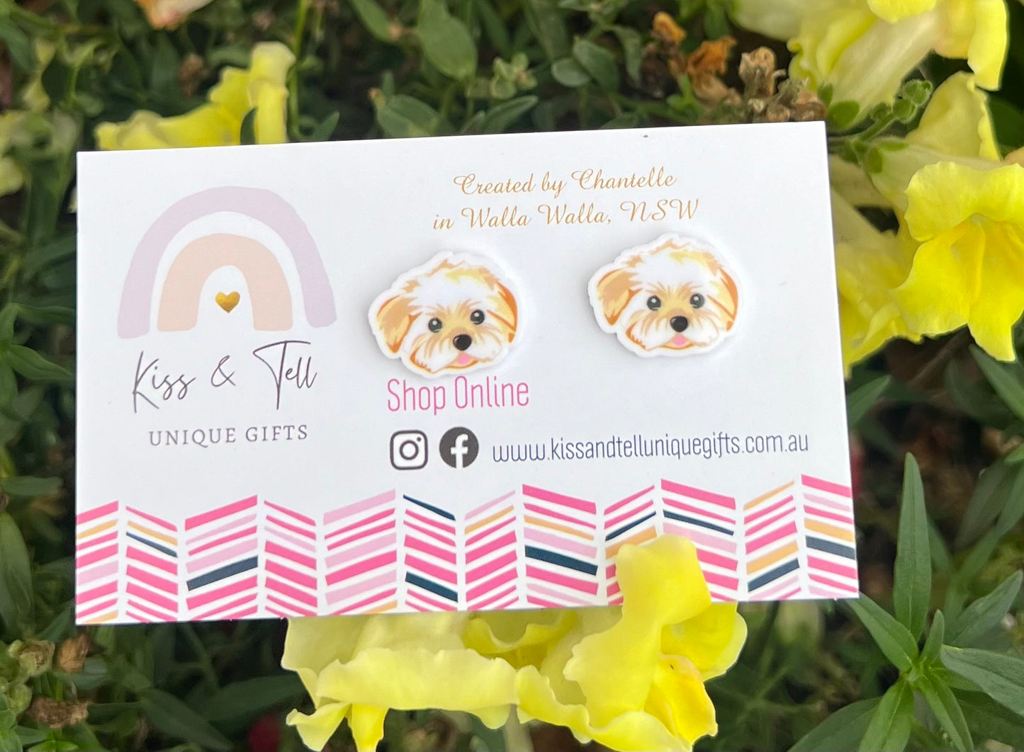 Havanese Dog Stud Earrings