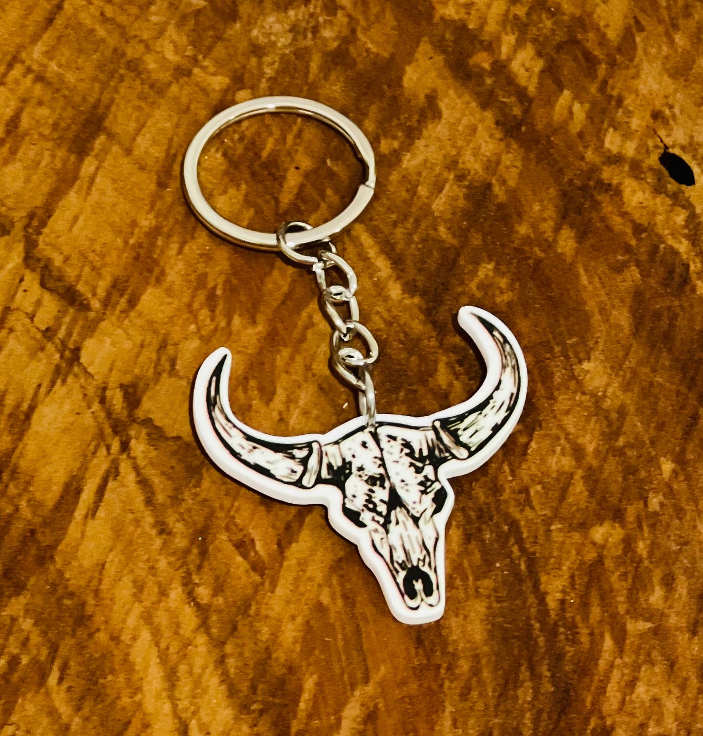 Bull Skull Keyring