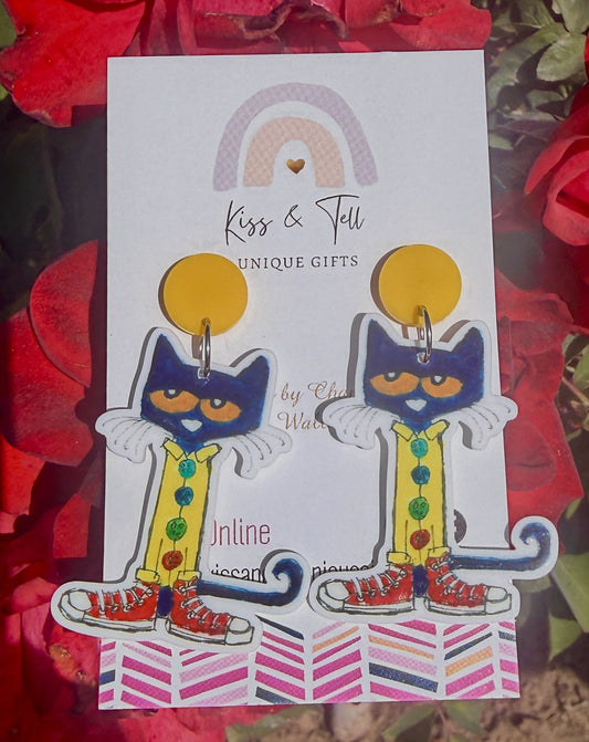 Pete the Cat Book Character Earrings