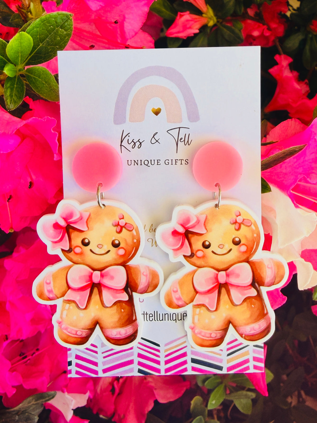 NEW Pink Gingerbread Dangle Earrings