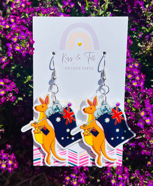 Australia Kangaroo Dangle Earrings