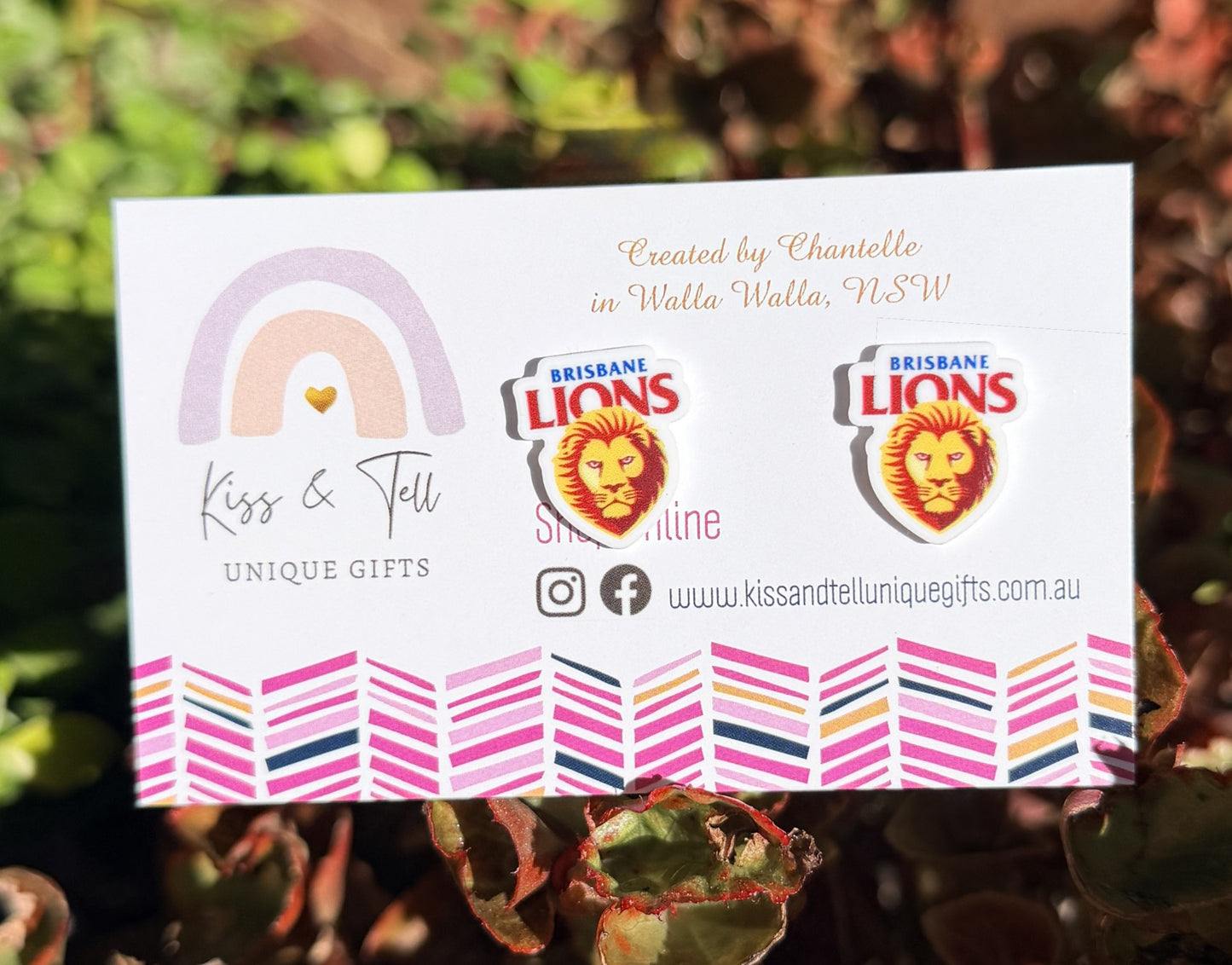 AFL Brisbane Lions Team Stud Earrings
