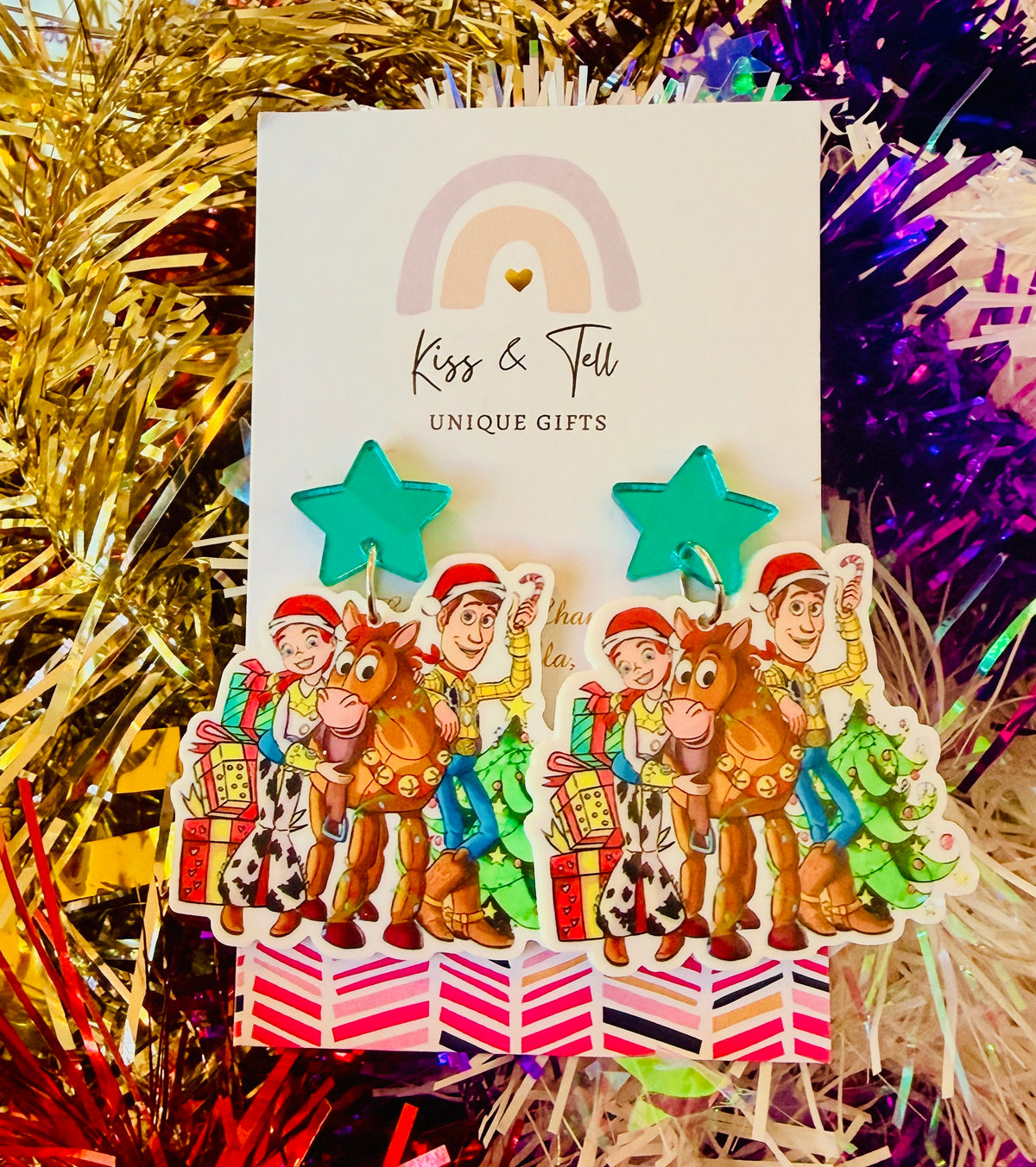 Toy Story Christmas Dangle Earrings