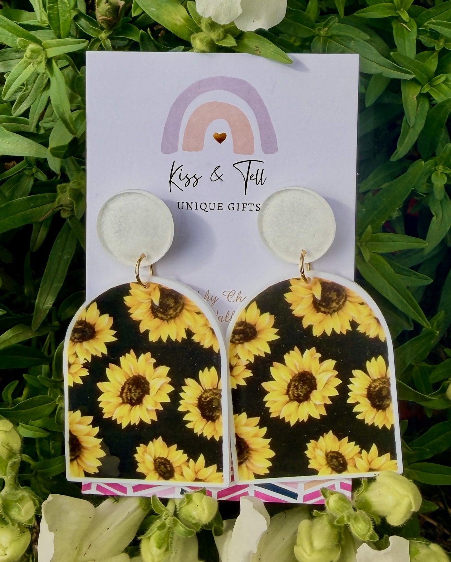 Sunflower Arch Dangle Earrings