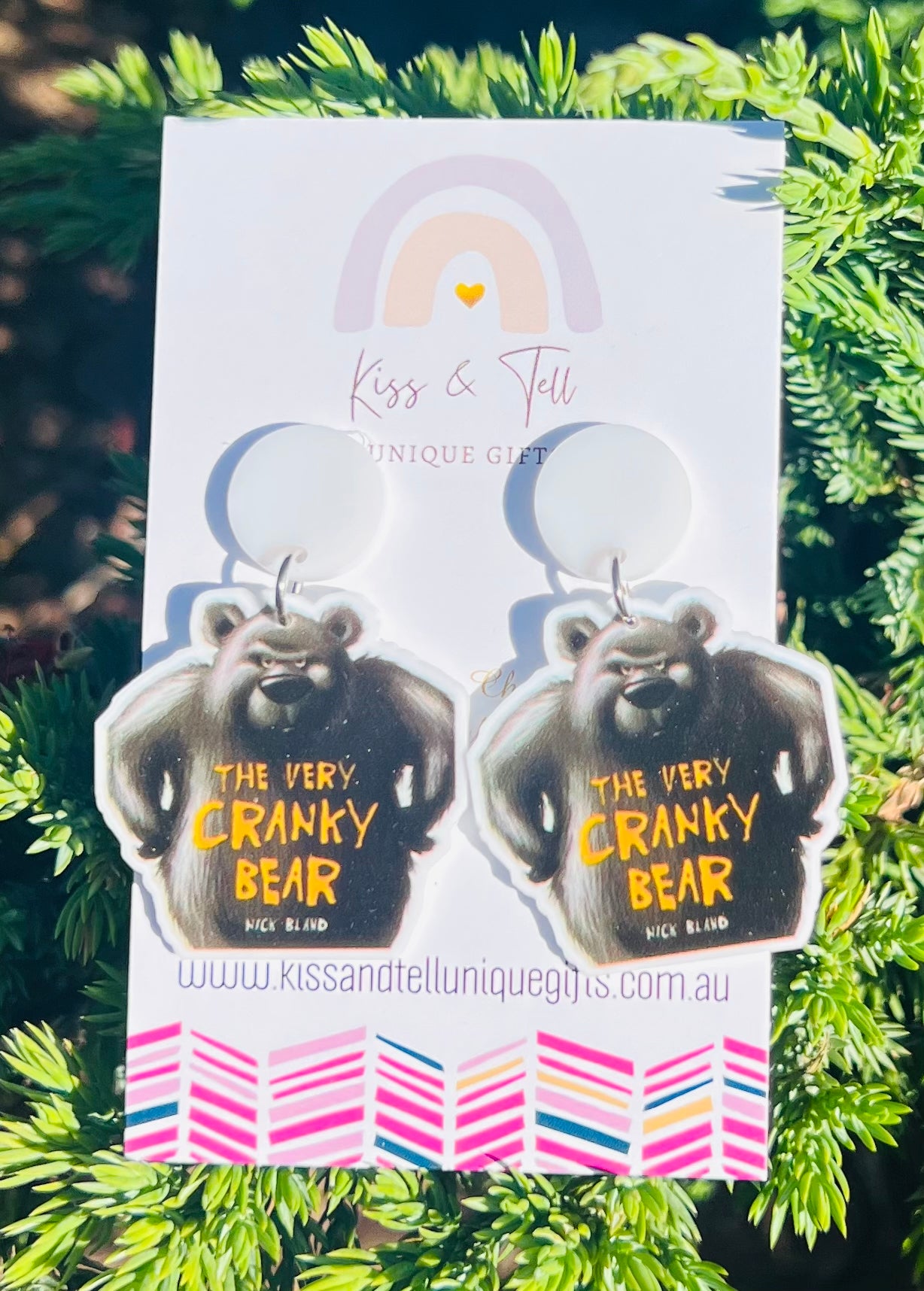 The Very Cranky Bear Dangle Earrings