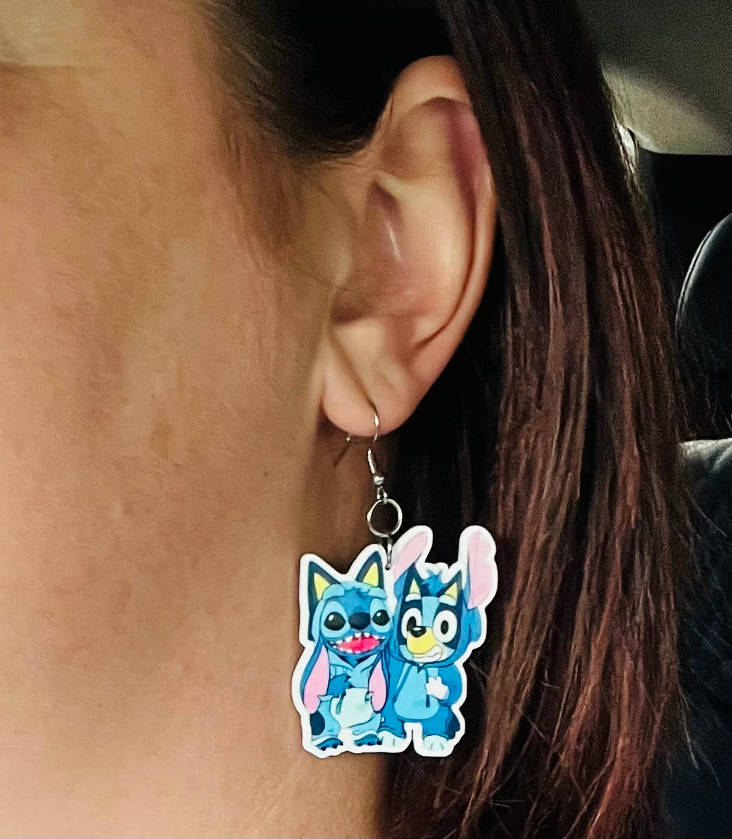 Bluey & Stitch Dangle Earrings