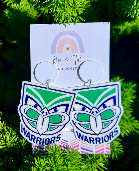 NRL New Zealand Warriors Team Dangle Earrings