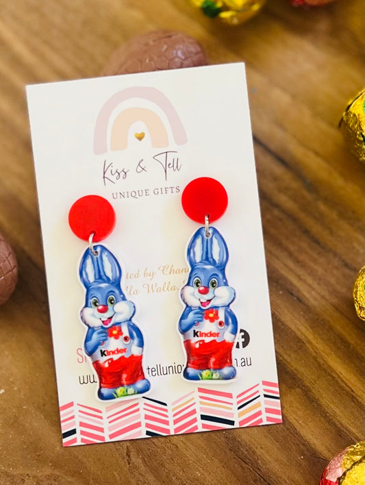 Kinder Chocolate Bunny Earrings