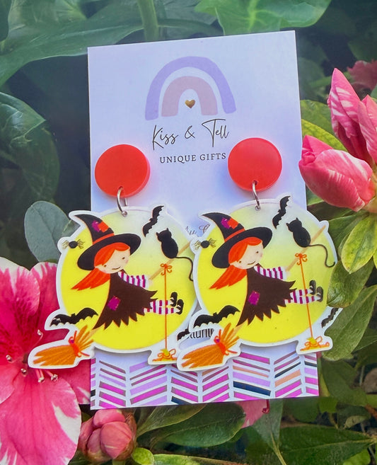Halloween Witch Dangle Earrings