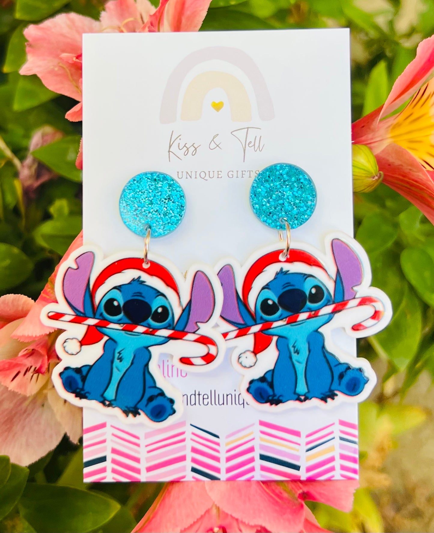 Christmas Stitch Character Dangle Earrings