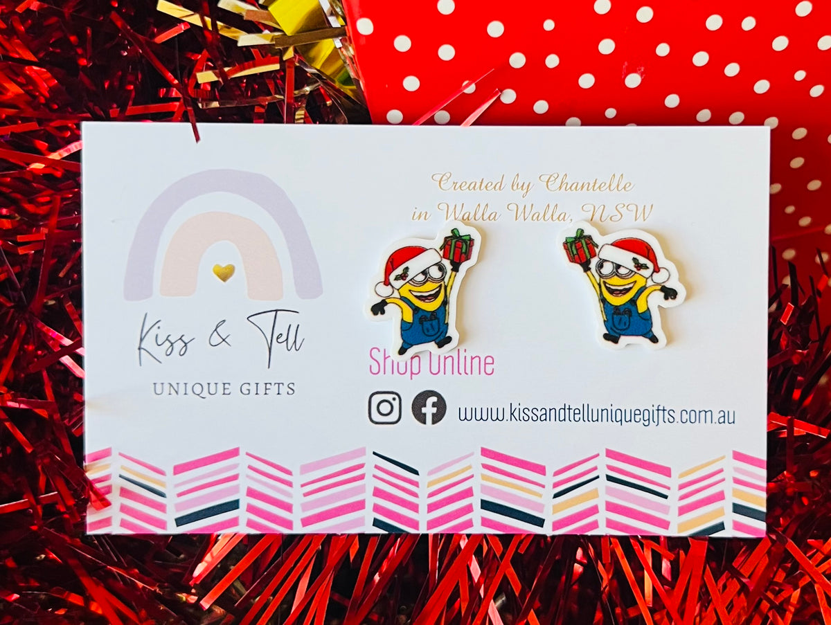 Christmas Minion Stud Earrings