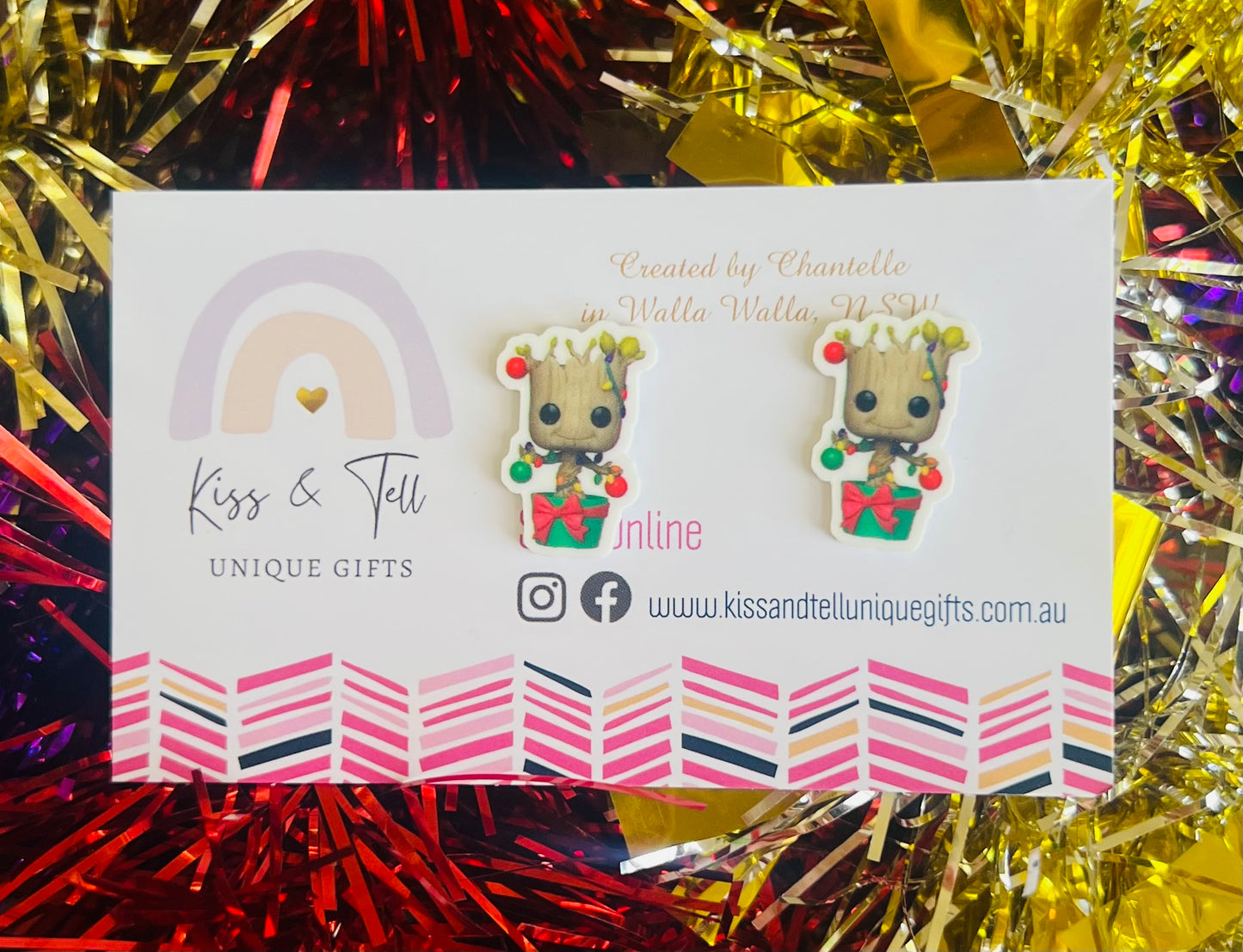 Christmas Groot Stud Earrings