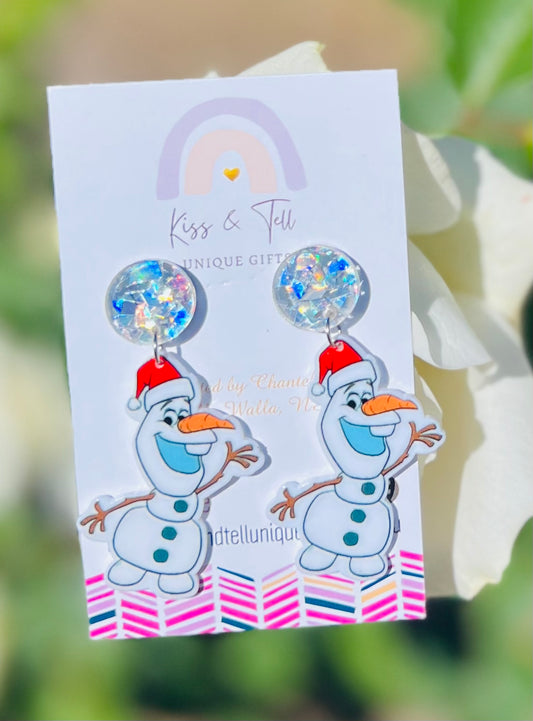 * SALE *  Christmas Olaf Snowman Dangle Earrings