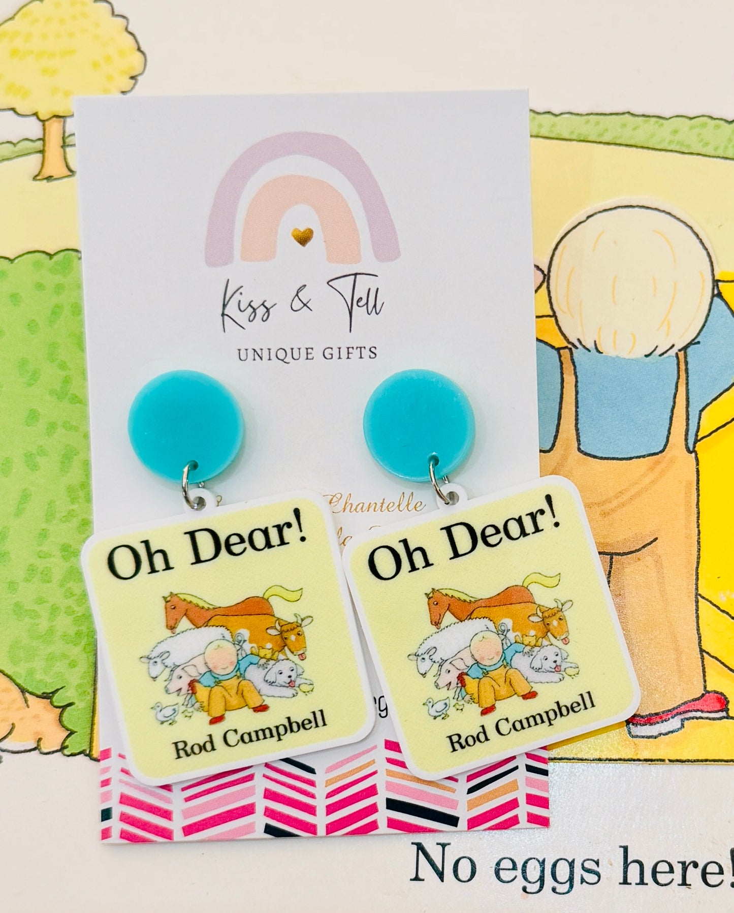 'Oh Dear' Book Dangle Earrings