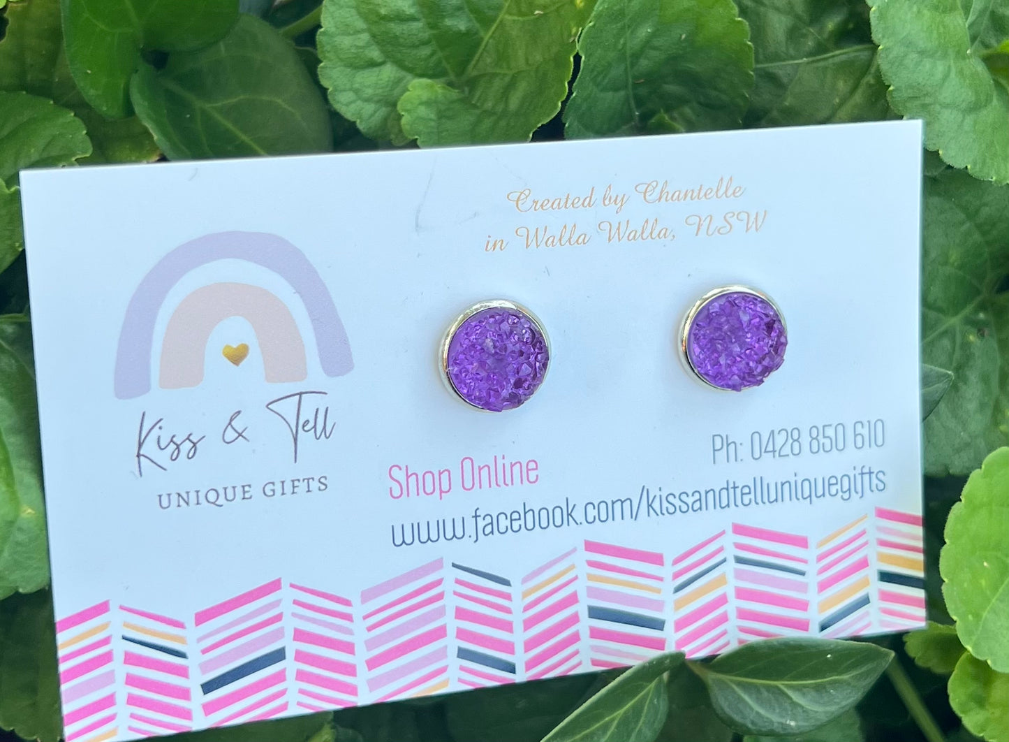 Druzy Stones in Bezel Stud Setting