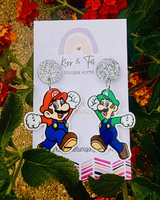 Mario & Luigi Dangle Earrings