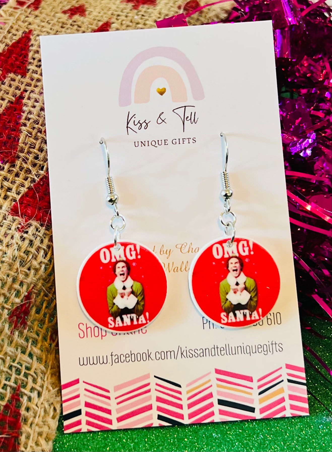 “OMG Santa” Elf Movie Earrings