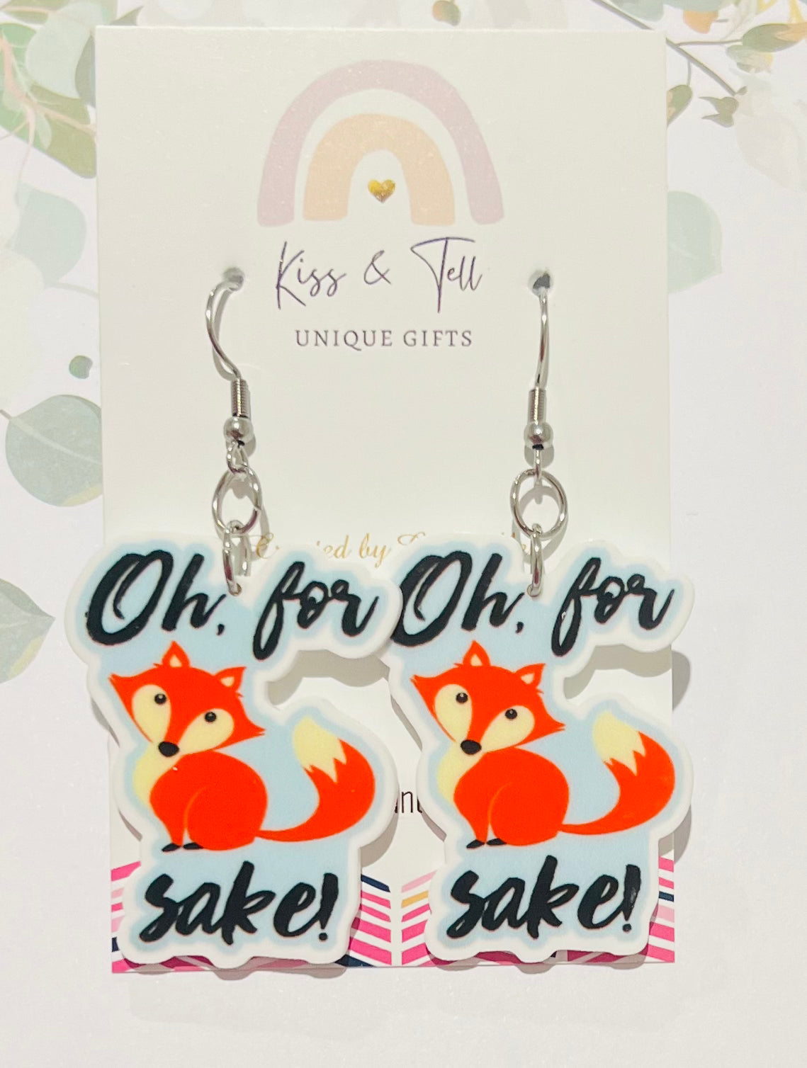 “Oh, for Fox Sake” Dangle Earrings