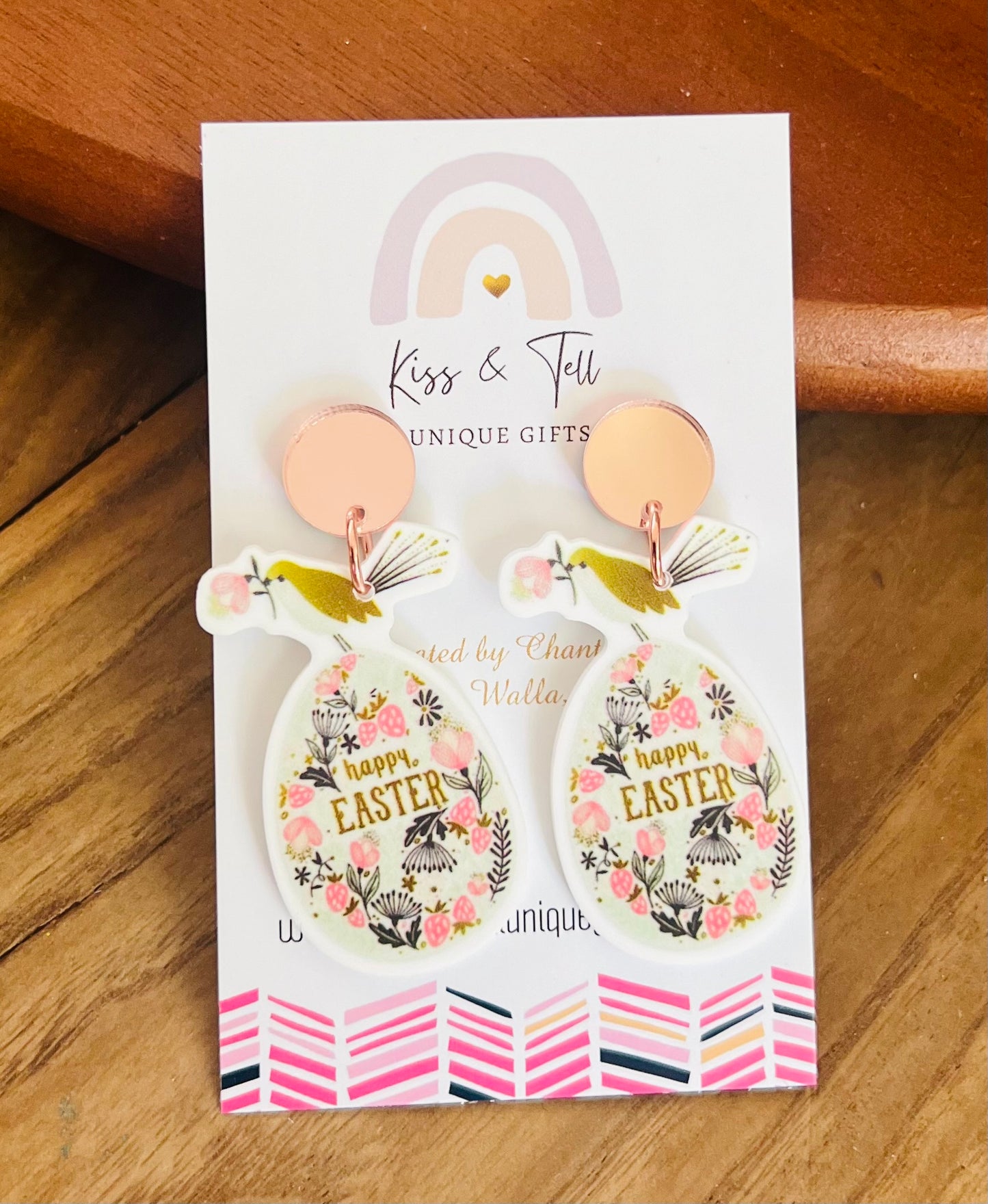 * SALE *  Easter Bird with Egg Dangle Earrings