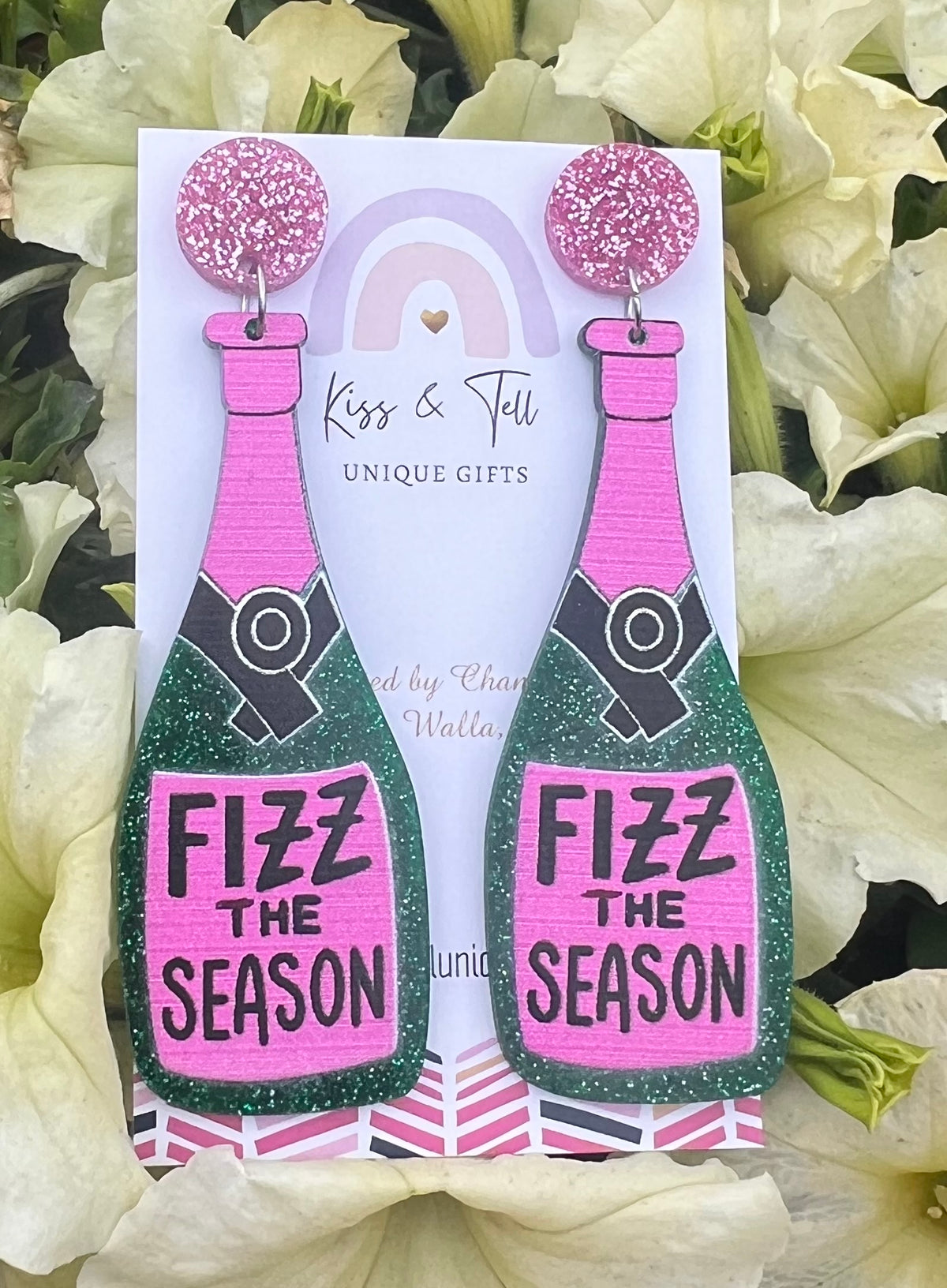 "Fizz The Season" Christmas Drink Earrings