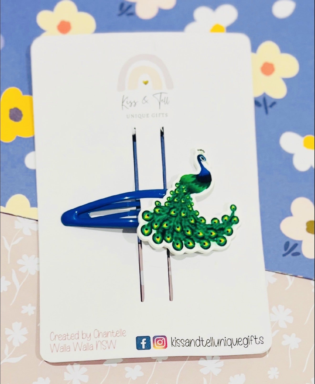 Pretty Peacock Hair Clips