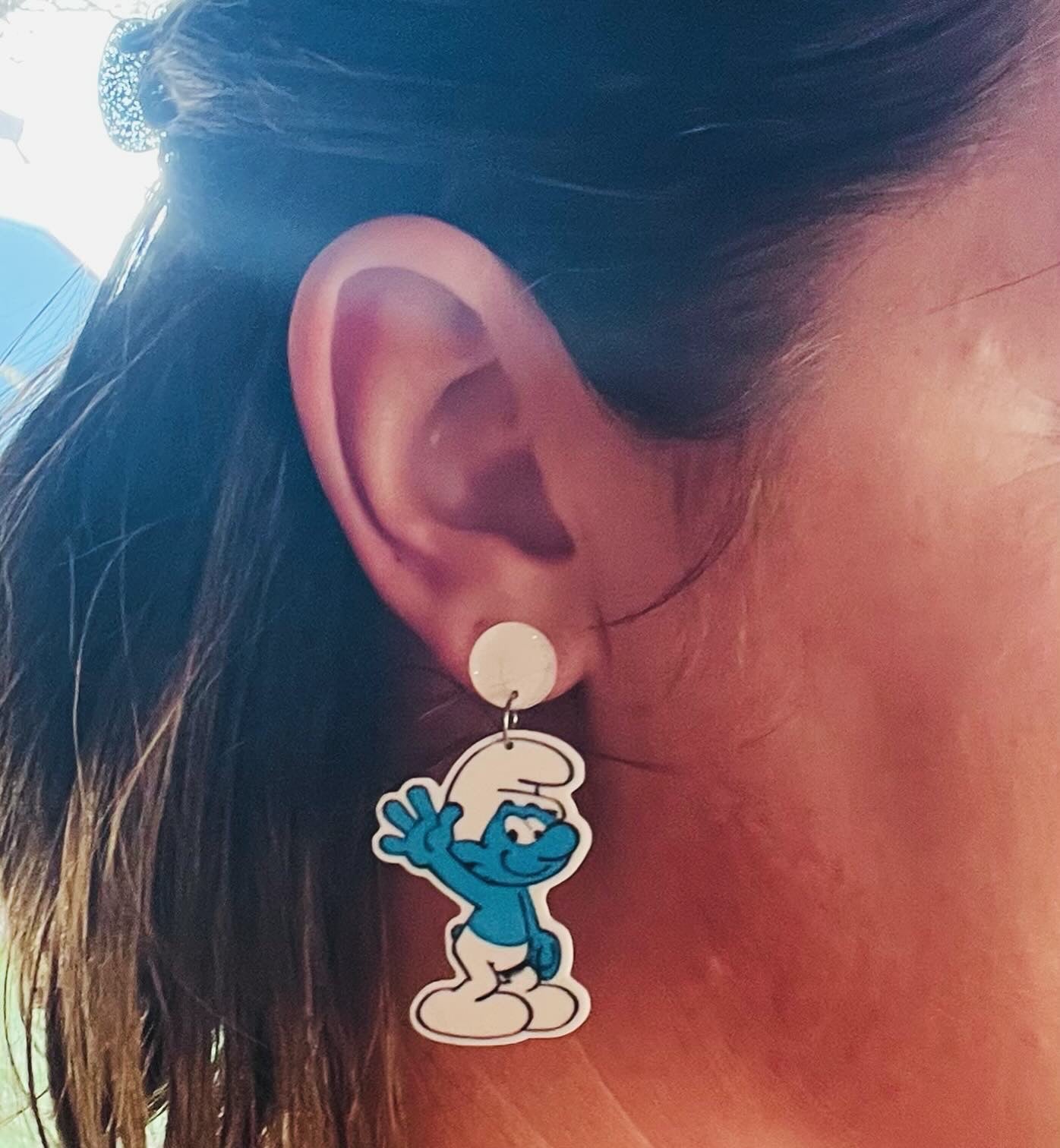 Smurf Couple Dangle Earrings