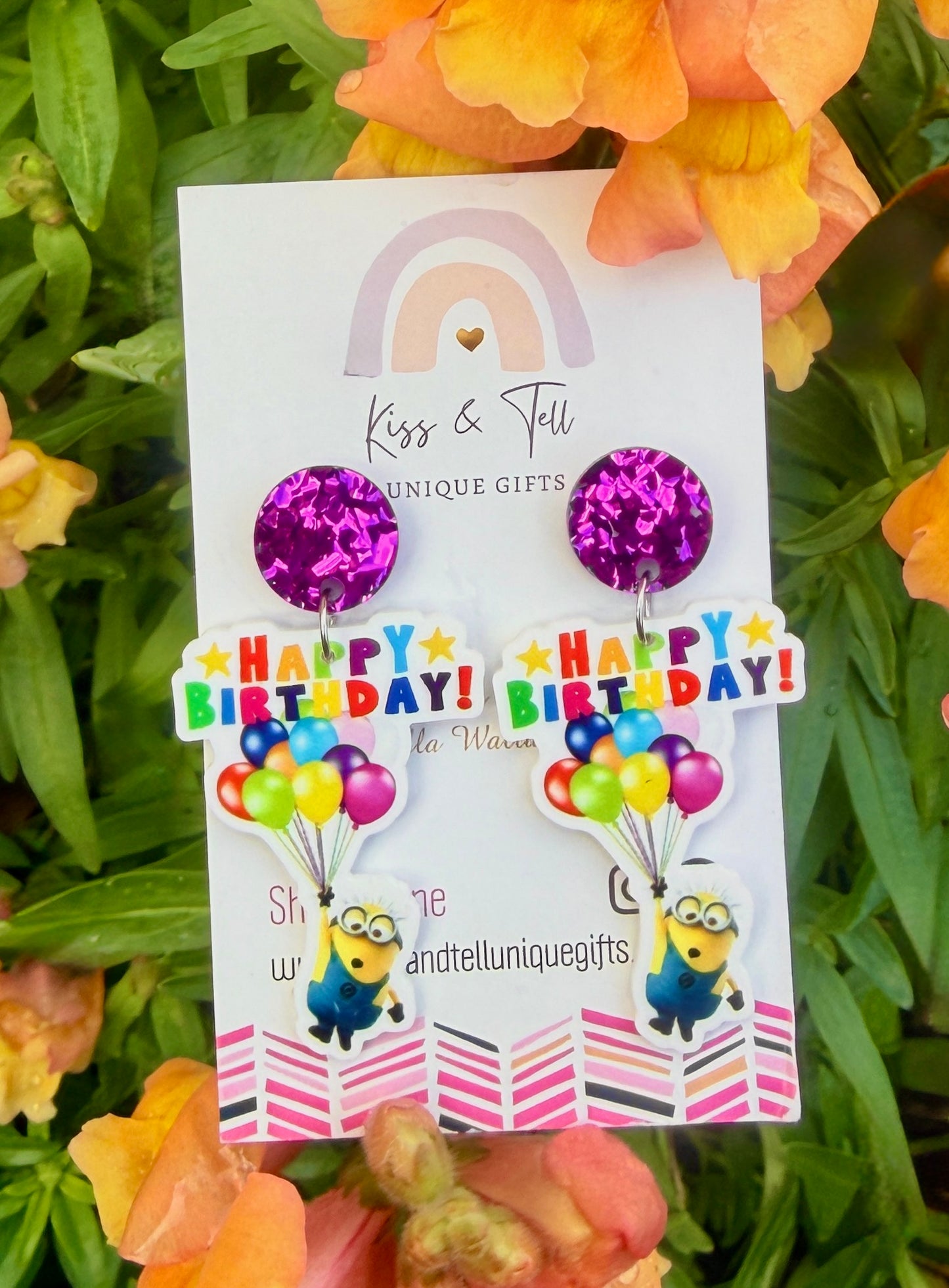 Birthday Minion Dangle Earrings
