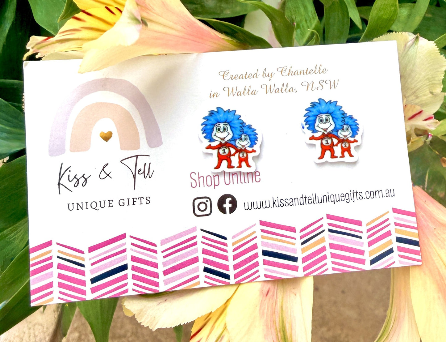 Thing 1 & Thing 2 Character Stud Earrings