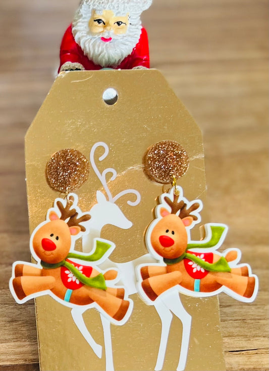 Reindeer Dangle Earrings