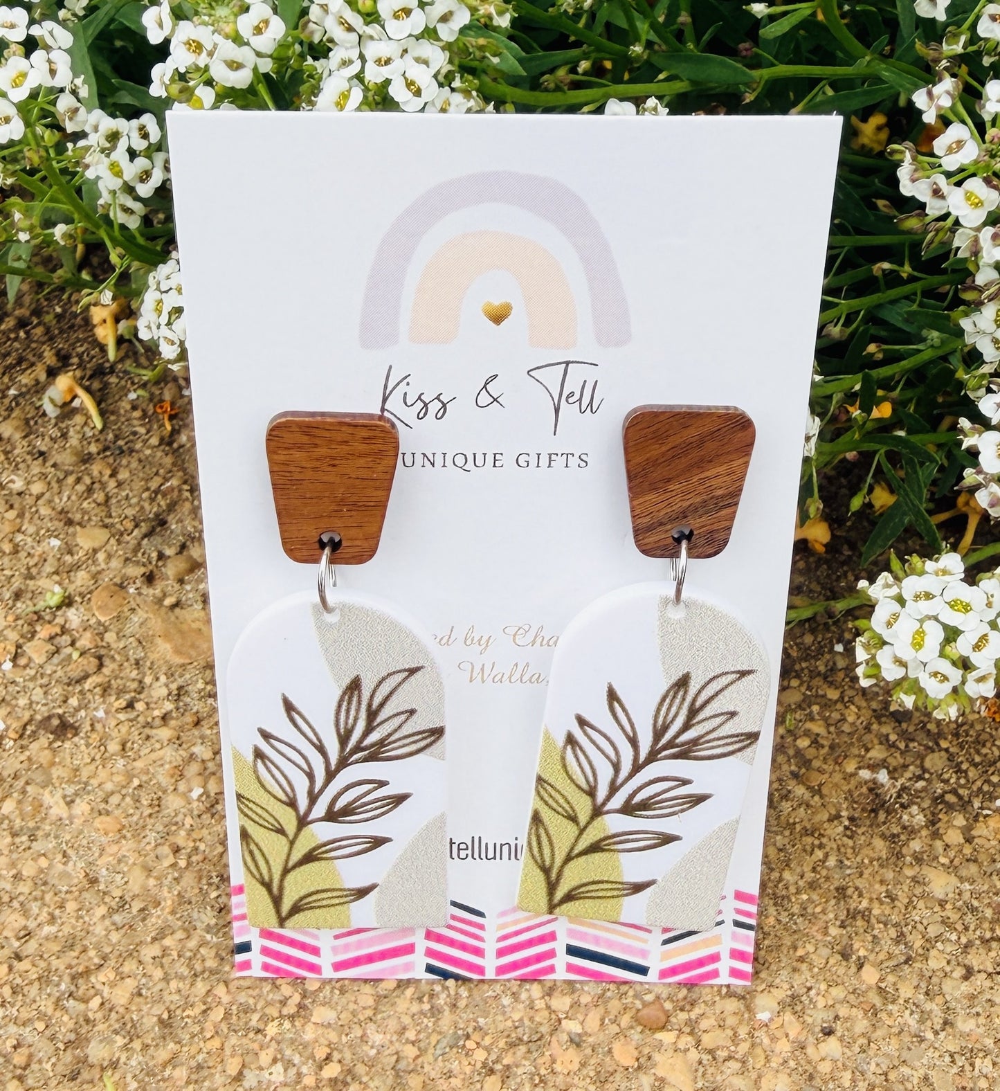 Leaf Wood-Drop Earrings