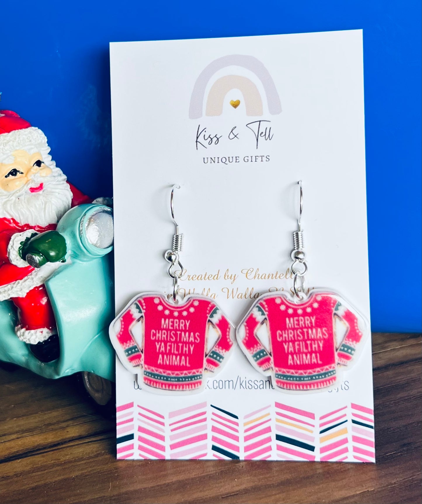 “Ya Filthy Animal” Christmas Jumper Earrings