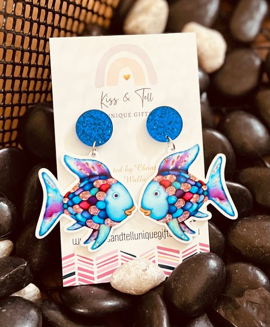 Rainbow Fish Dangle Earrings