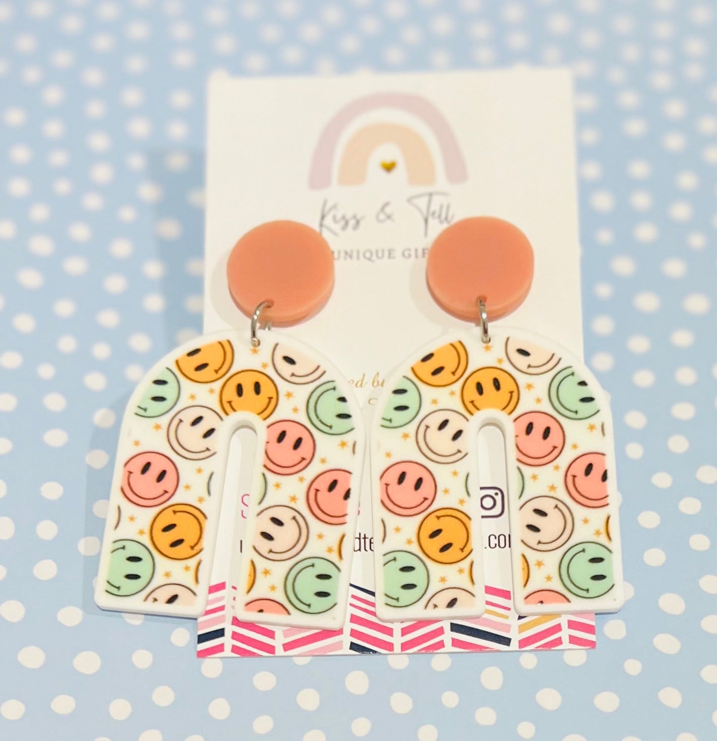 Smiley Face U-Drop Earrings