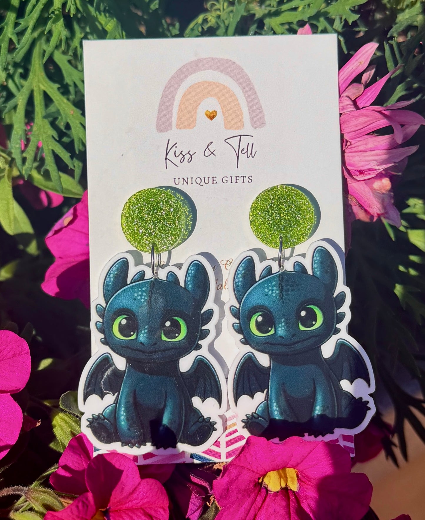 Toothless Dragon Dangle Earrings
