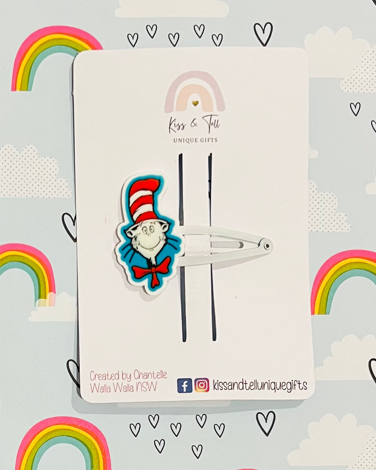 Cat in the Hat Hair Clip